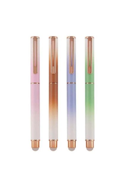 Fountain Pen, Multi-Coloured Calligraphy Pens with 4 Pens + 40 ink catridges (20 Blue and 20 Black Ink Cartridges) | & Fine Nib for Smooth Writing, Professional Executive Pen for Students, Men & Women