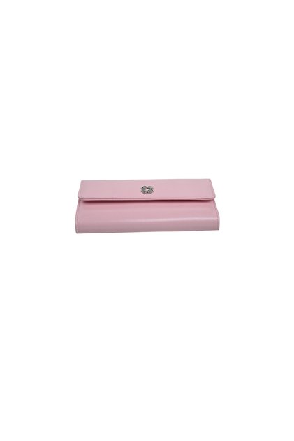 Duki Daso Pink Snap-Fastener Genuine Leather Look Women's Wallet with Card Holder and Compartments | Summer N4225 Pink