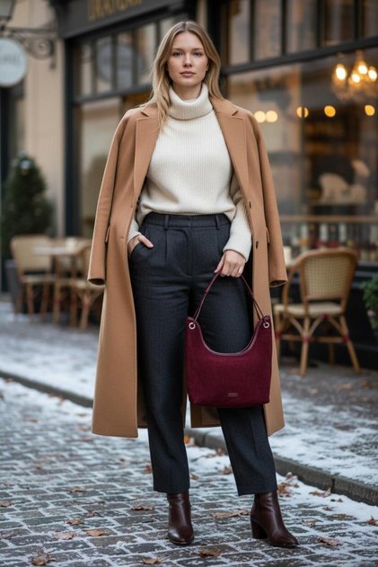 Imported Large Size Genuine Leather Suede Women's Bag 7477