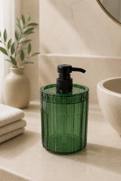 Bold 700 ml Large Size Liquid Soap Dispenser with Pump – Modern Design with Thick Stripes, Bathroom and Kitchen Dispenser