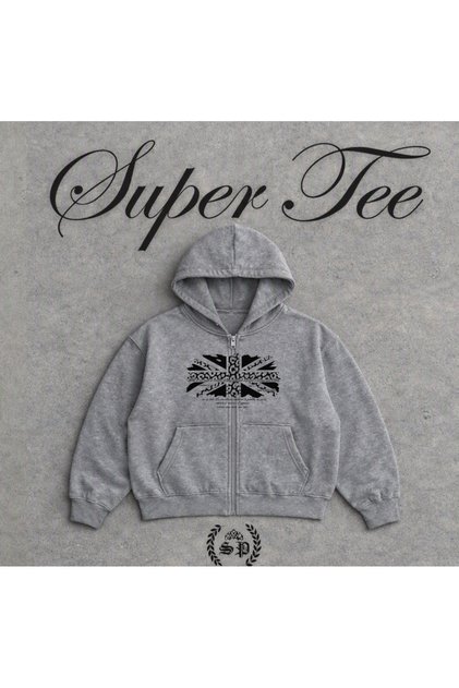 Zip-Up Englisman Vintage Hoodie Zipper Printed Longssleeve and Series 111