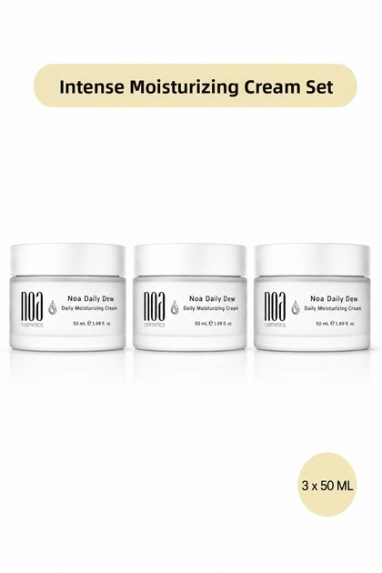 Intensive Moisturizing Repairing Brightening Face Cream Set - Hyaluronic Acid, Niacinamide, Panthenol 3X50 ml