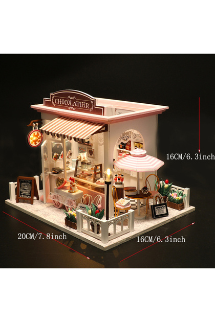 C007 no cover Casa Diy Wooden Miniature Doll House Small House Kit 3D Puzzle Assembly Building Toys