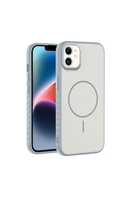 Apple iPhone 12 Compatible Case Softmono M-Safe Silicone Case Gray