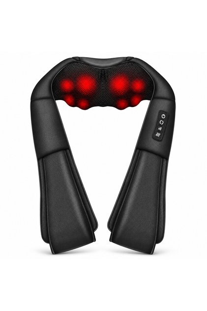 Επαγγελματική Συσκευή Μασάζ FitVibe®, Μασάζ Shiatsu 4D με Υπέρυθρες, 8 Σημεία Μασάζ Διπλής Κατεύθυνσης, Θεραπεία με Θερμότητα και Δονητικό Μασάζ, Βαθιά Χαλάρωση, 3 Ταχύτητες, Ρυθμιζόμενη Ένταση
