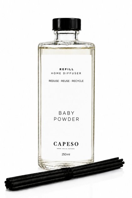 Baby Powder Bebek Pudrası Oda Kokusu 250 ml Çubuklu Oda Kokusu Refill (Yedek) - 5 Adet Çubuk İle Birlikte