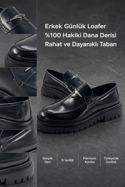 Men's Casual Loafer 100% Genuine Cowhide Leather Comfortable and Durable Sole