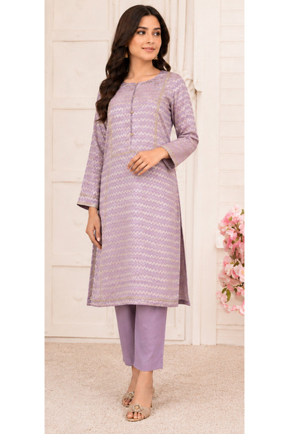 Women’s Lavender & Lilac Embroidered 2-Piece suit