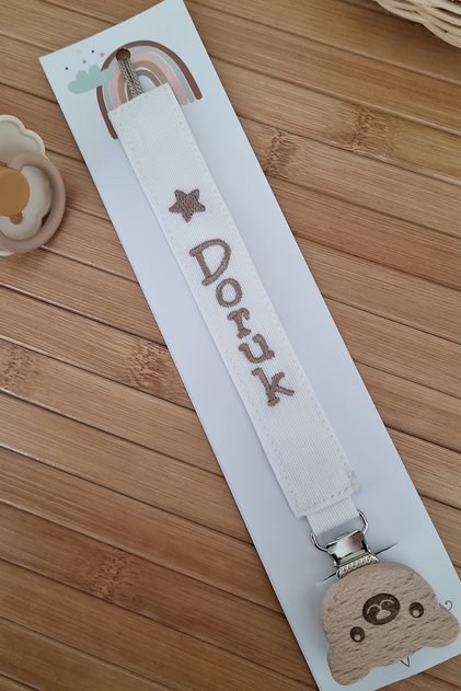 İsimli Bebek Emzik Askısı