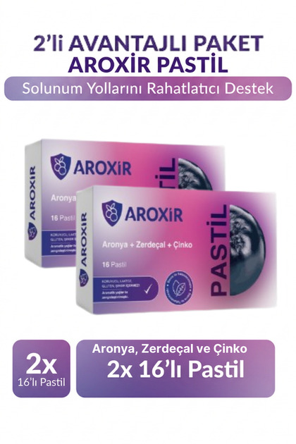 Pastil Solunum Yollarını Rahatlatıcı ve Koruyucu Destek Aronya, Zerdeçal ve Çinko 2x16'lı