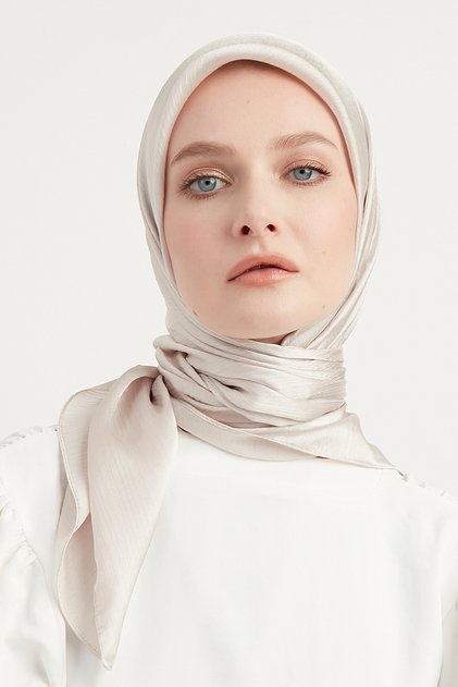 Tesettür Kadın Janjan-janjanlı Krinkıl Abiye Eşarp-taş- 100x100cm