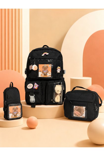 Tokyo Colorful Korean Bag Tiny Luck 3-Piece School Set – Lunchbox-School Bag