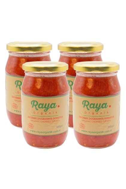 Organik Rendelenmiş Domates 345 g 4'lü Set Katkısız Koruyucusuz Cam Kavanoz