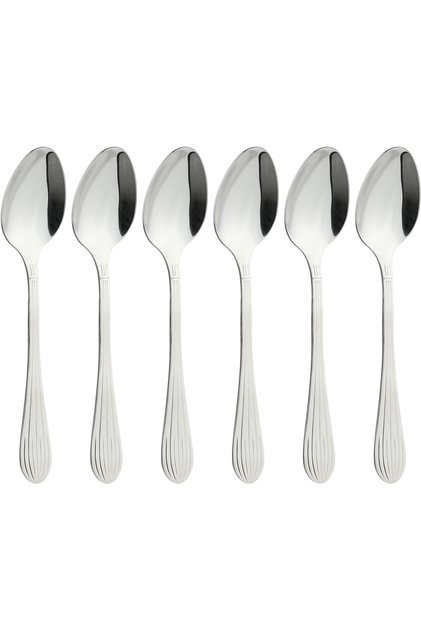 Al Saif Gallery Stainless Steel Cutlery Set, 6 Pieces, Striped - Silver