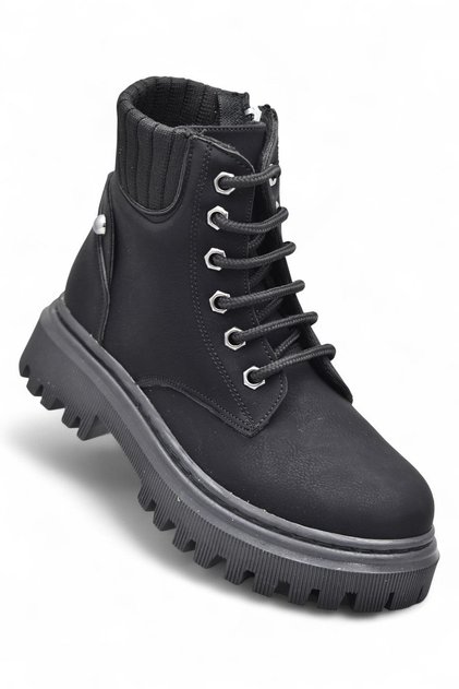 236 Orthopedic Lace-Up Zippered Girls' Boots with Wool Inside Girls' Boots