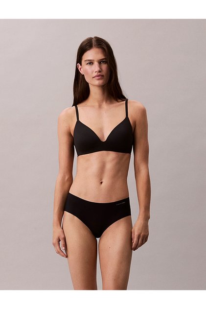Women's Stylishly Designed Black Bra with Brand Logo, Suitable for Daily Use