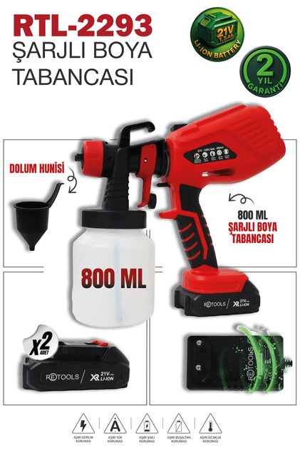ŞARJLI BOYA TABANCASI KIRMIZI