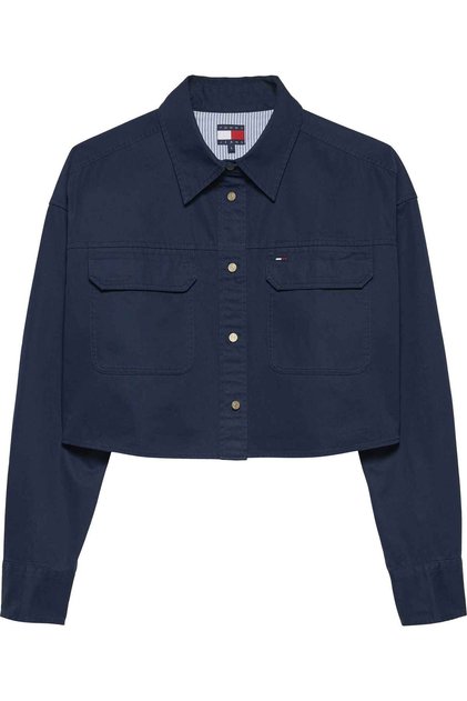 Women's Navy Blue Shirt with Brand Logo, Suitable for Daily Use