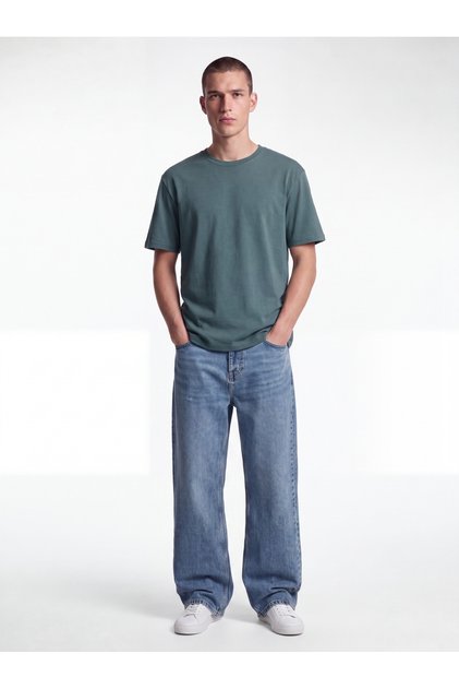 Cotton Oversize Crew Neck Basic Short Sleeve T-Shirt