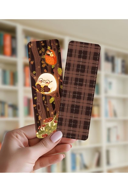 Çift Taraflı Kitap Ayracı NO:008 - Forest Bookworm