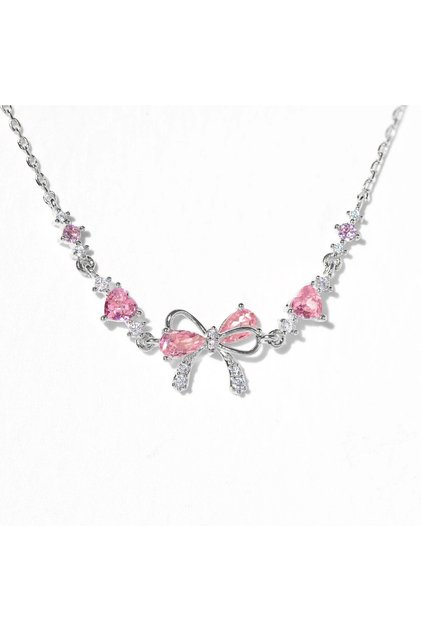 silver color Pink Cubic Zirconia Wrist Chain with Vine Flowers, Sweet and Romantic Metal Bracelet Fo