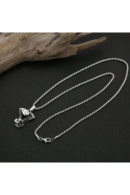 Silver Plated Fashion Personalized Engine Motorcycle Chain Punk Gothic Necklace For Men Jewelry