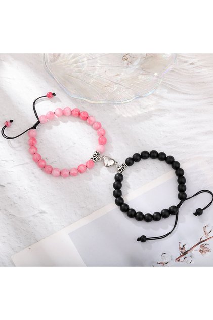 BR22Y0216-1 Magnet Couple Bracelets for Woman Men Romantic Heart Matching Lovers N
