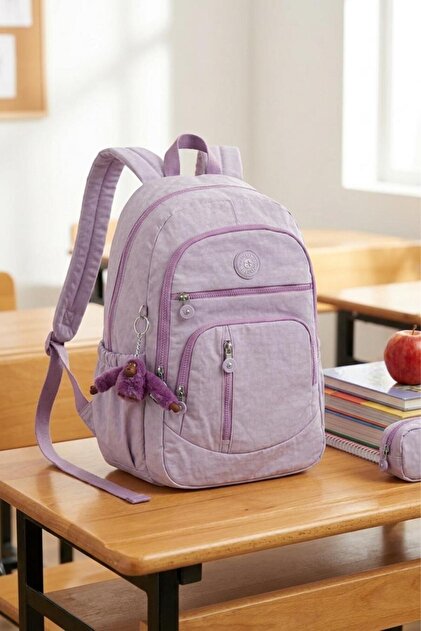 My Polo 8665 Klinkır School Bag Backpack Daily Trip Sports Travel Vacation Lila