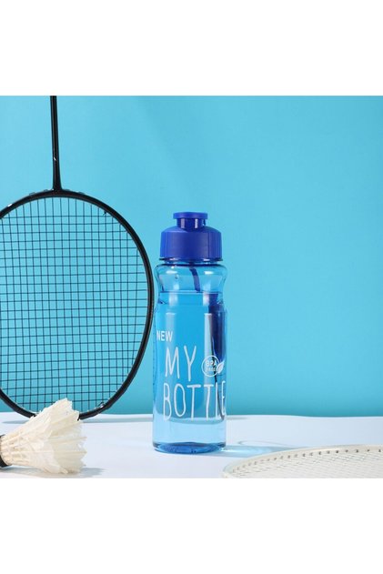 0.55L Blue 550ml Plastic Water Bottle Portable Sports Cup With Anti Drop Rope Outdoor Water Containe