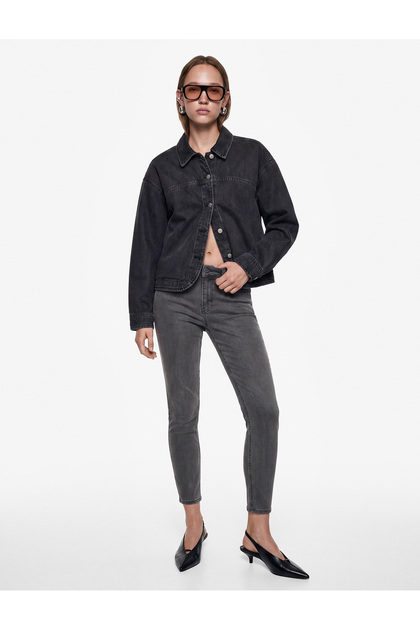 Cotton Regular Waist Skinny Push up Denim Trousers with Pockets - Skinny Push up Fit Jean