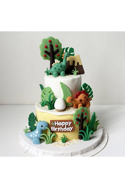 24pcs Dinosaur Cake Decorations Dinosaur Babyshower Happy Birthday Cupcake Topper Dinosaur Cake Topp