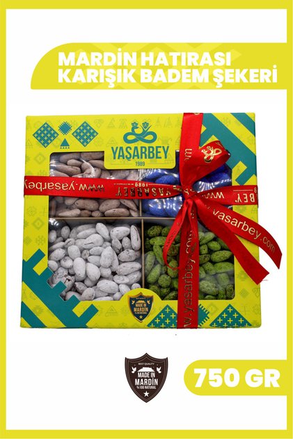 ÖZEL GÜNLER İÇİN HEDİYELİK KUTULU MARDİN HATIRASI KARIŞIK BADEM ŞEKERİ [YENİ ÜRÜN]