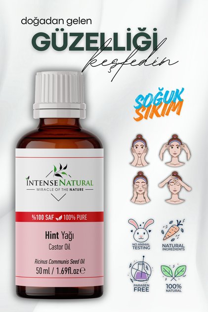 Hint Yağı Soğuk Sıkım 50 ml %100 Saf Ve Doğal Castor Oil