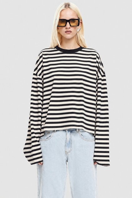 Uzun Kollu Çizgili Sweatshirt G-9672