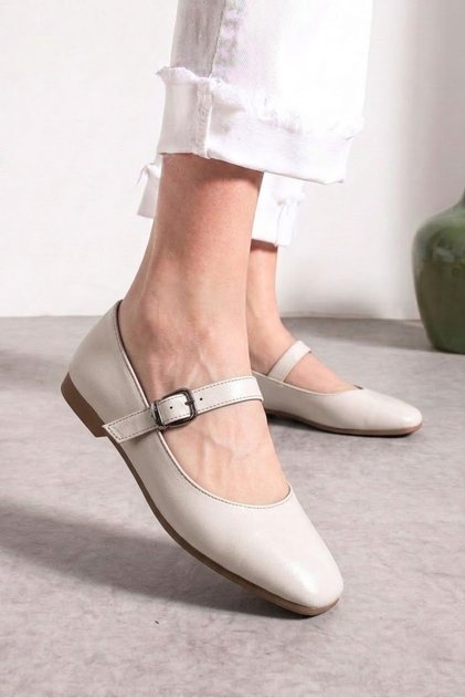Daily Women's Ballerinas Oval Toe Simple Stylish Low Heeled Buckle Lightweight Comfortable Shoes M-506
