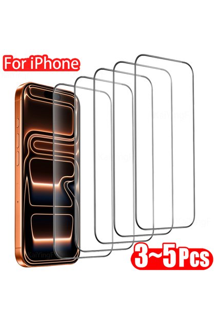 iPhone 13 5 Pieces 3-5Pcs HD Glass Screen Protector For iPhone 18 17 16 15 14 13 12 11 Pro Max Plus
