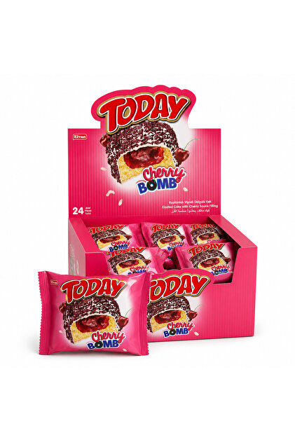 Elvan Today Cherry Bomb Vişneli Kek 40 Gr. 24 Adet (1 Kutu
