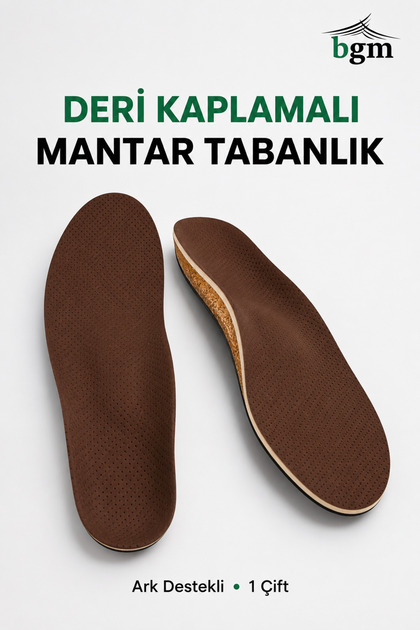 Ark Takviyeli Mantar Taban Düz Taban İçe Basma Destekli Mantar Ayakkabı Tabanlığı