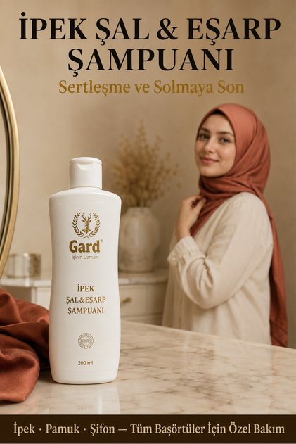 İpek Şal & Eşarp Şampuanı 200 ml - Başörtüsü ve Fular İçin Hassas Yıkama Deterjanı ve Leke Çıkarıcı