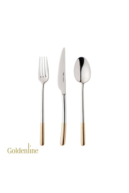 Premium Bahama 84 Piece Fork Spoon Knife Set Decor Gold Gold