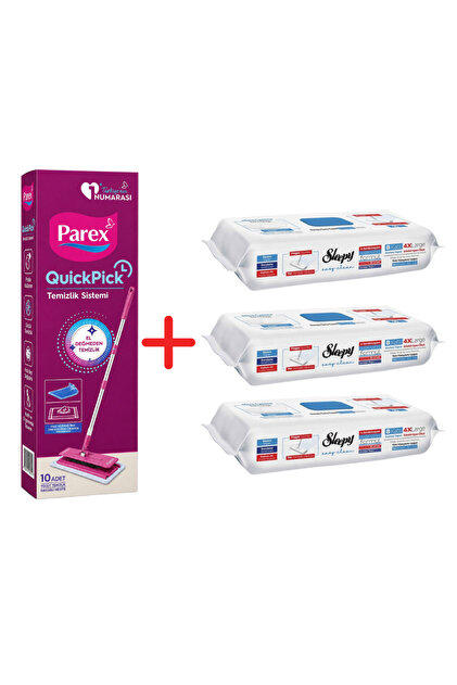 Pachet promoțional Mop QuickPick + 3x Lavete umede cu aditiv de înălbire Sleepy Easy Clean