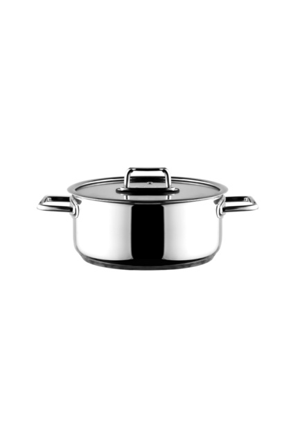 Colombus Metal Kulp Cam Kapak Derin Tencere - 20 Cm