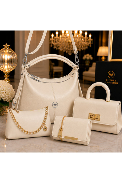 Luxury Set of 4, Excellent Quality Shoulder and Handbag, Multi-Section Phone Holder, Crossbody Bag and Wallet Set, Gift Combination