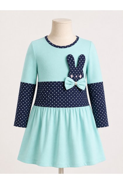 Combed Cotton Long Sleeve Dress