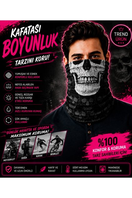 Ghost Bandana Motociklistička Maska za Lice Vanjska Sa deznom Buff Ogrlica Bandana Balaclava