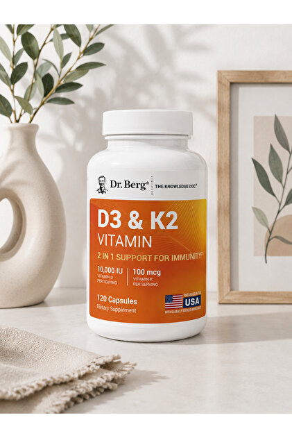 Dr. Berg / D3 & K2 Vitamin 10000 IU 100 mcg 120 Kapsül -A
