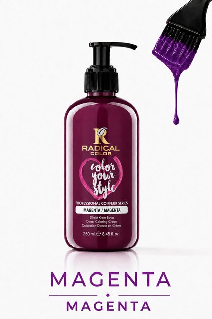 Magenta Su Bazlı Saç Boyası – Amonyaksız ve Oksidansız, Açık Saçta Canlı ve Yoğun Renk | 250 ml