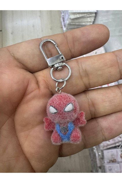 Plush Charm Keychain with Spider-Man Figure, Bag Ornament, Children's Gift, Mini Model