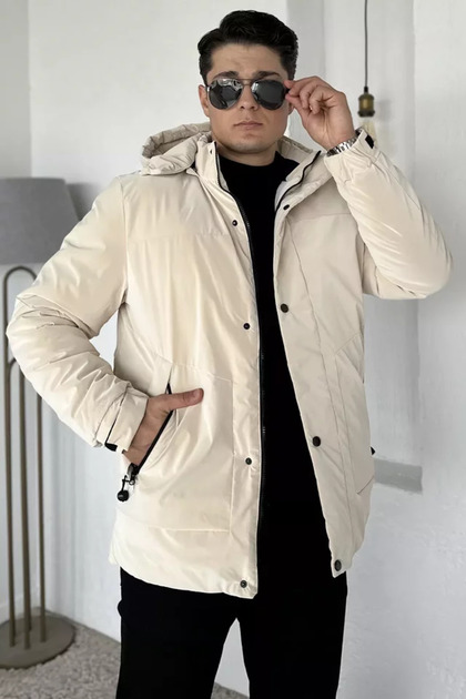Lined Hooded Men's Coat