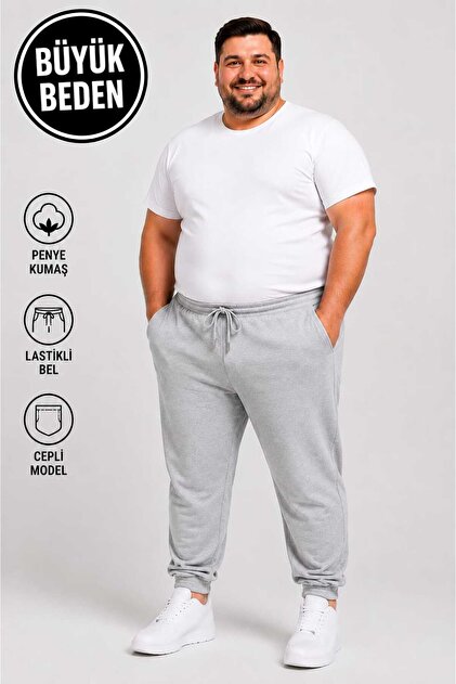 ERKEK GRİ XS-7XL ARASI BÜYÜK BEDEN MAXFİT EŞOFMAN ALTI